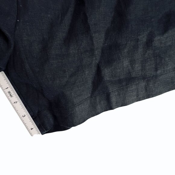 Madewell Clean Pull-On Shorts 100% Linen Black Plus Size 3X Lagenlook Beachy - Picture 9 of 12